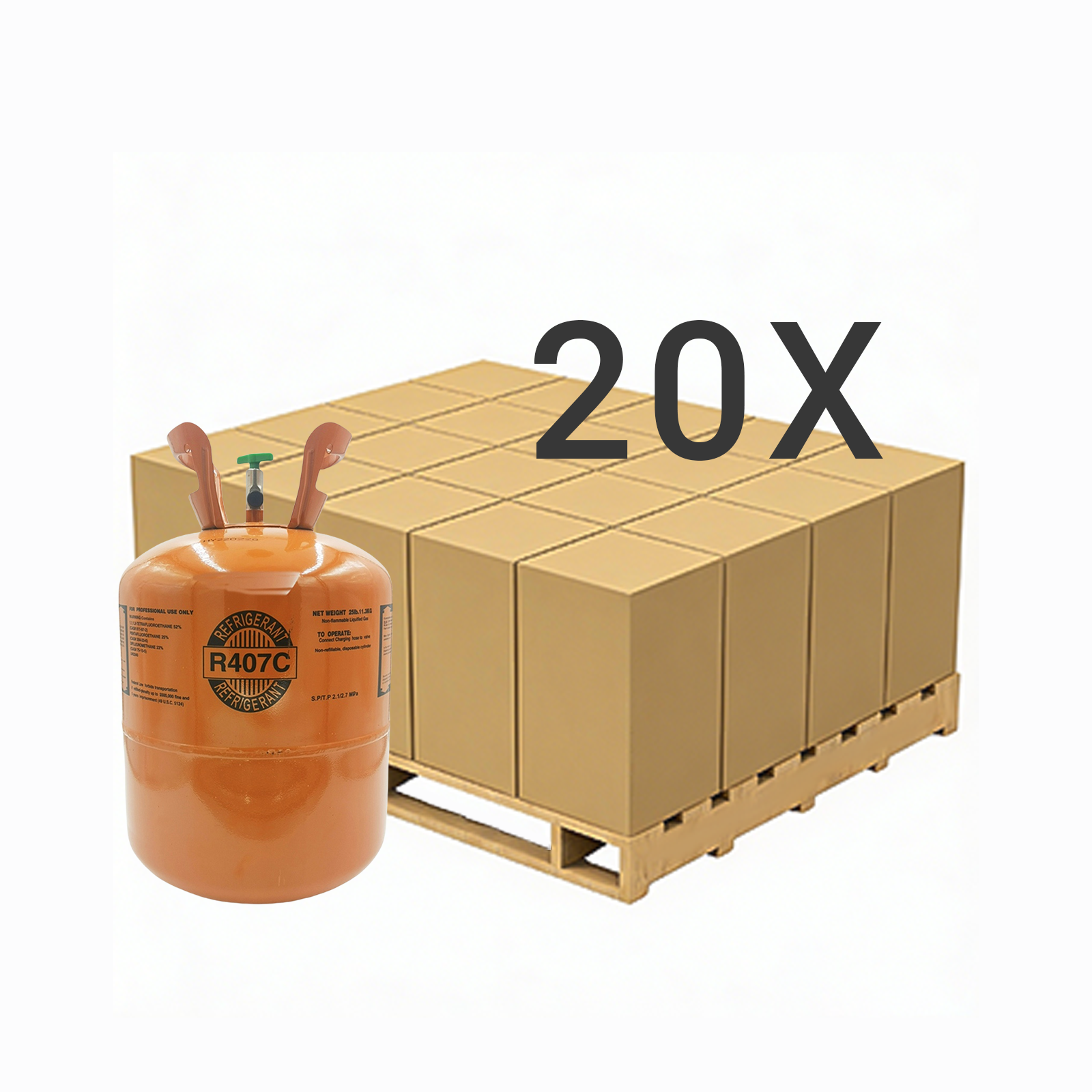 R407C Refrigerant Gas Cylinder 25 lb