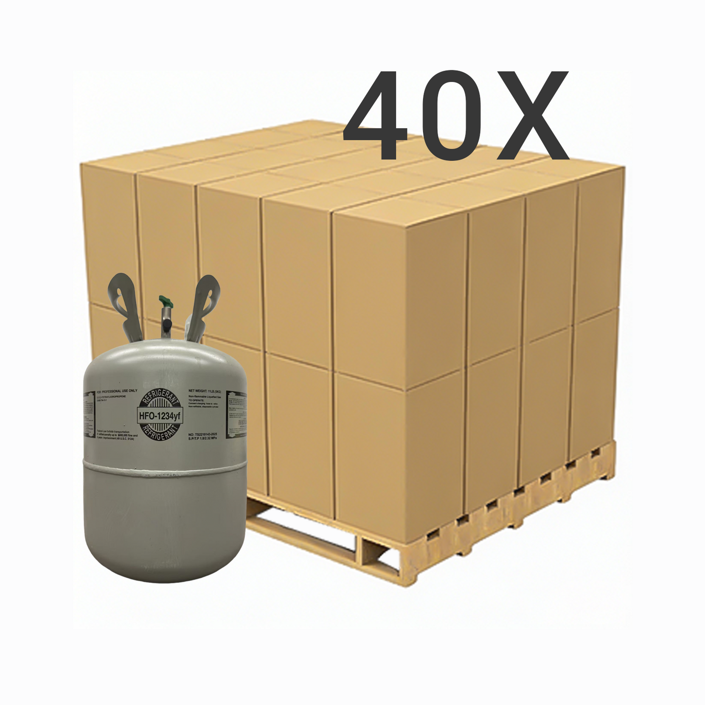 R1234yf Refrigerant Gas Cylinder 11 lb