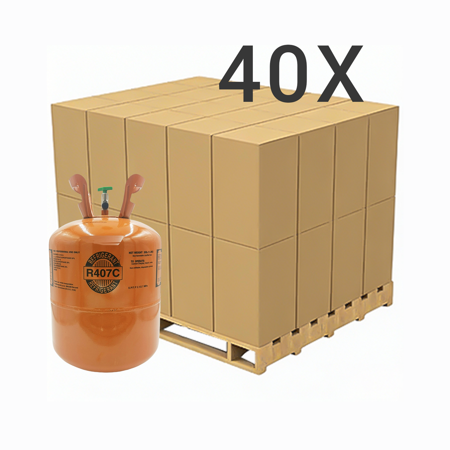 R407C Refrigerant Gas Cylinder 25 lb