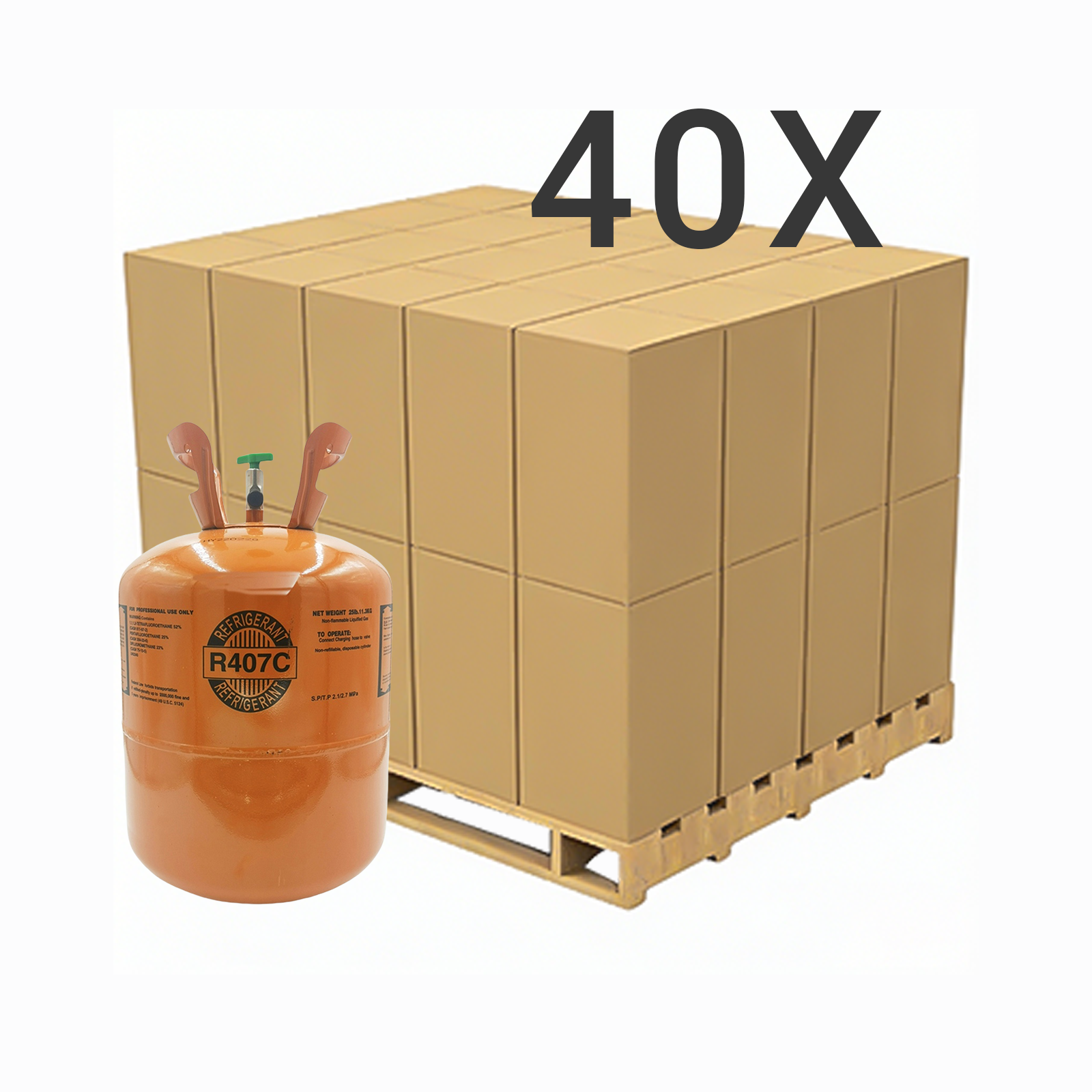 R407C Refrigerant Gas Cylinder 25 lb